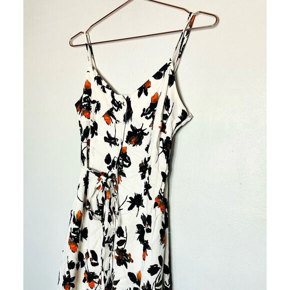 Derek Lam Women's White Floating Floral Button Down Camisole Dress Size 4 - Picture 13 of 14